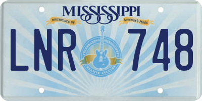 MS license plate LNR748