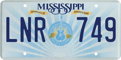 MS license plate LNR749