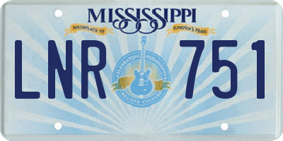 MS license plate LNR751