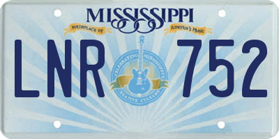 MS license plate LNR752