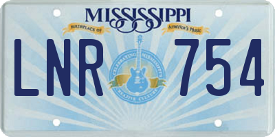 MS license plate LNR754
