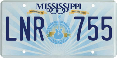 MS license plate LNR755