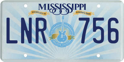 MS license plate LNR756