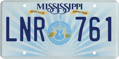 MS license plate LNR761