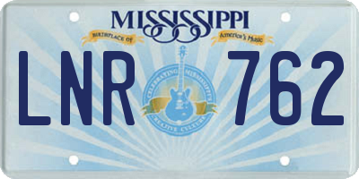 MS license plate LNR762