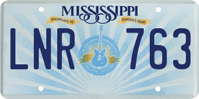 MS license plate LNR763