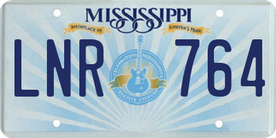 MS license plate LNR764