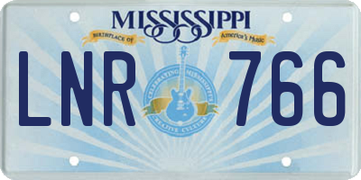 MS license plate LNR766