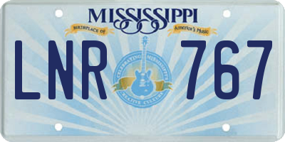MS license plate LNR767