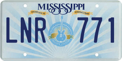 MS license plate LNR771