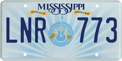 MS license plate LNR773