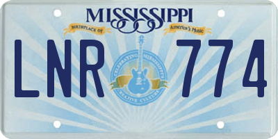 MS license plate LNR774