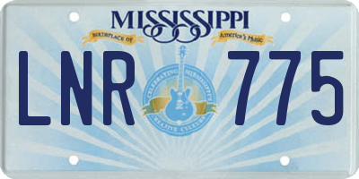 MS license plate LNR775