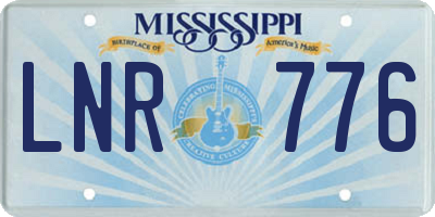 MS license plate LNR776
