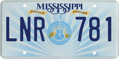 MS license plate LNR781