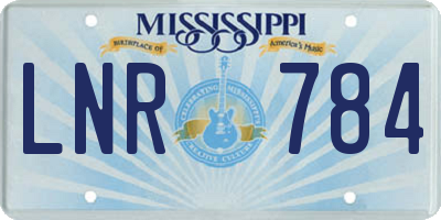 MS license plate LNR784
