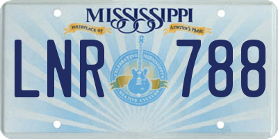 MS license plate LNR788