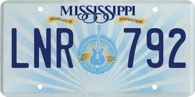MS license plate LNR792