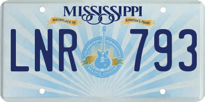 MS license plate LNR793