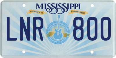 MS license plate LNR800
