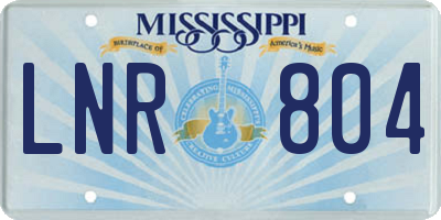 MS license plate LNR804