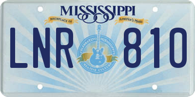 MS license plate LNR810
