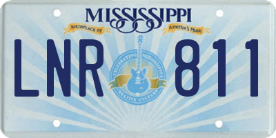 MS license plate LNR811