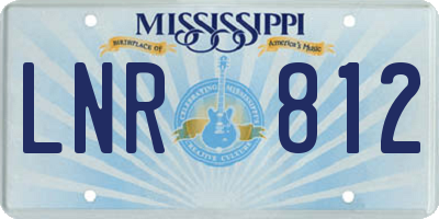 MS license plate LNR812