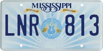 MS license plate LNR813