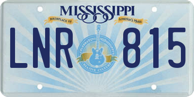 MS license plate LNR815
