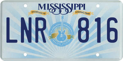 MS license plate LNR816