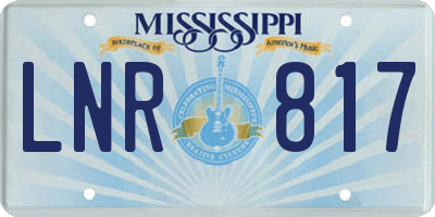 MS license plate LNR817