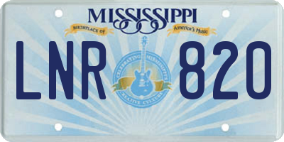 MS license plate LNR820