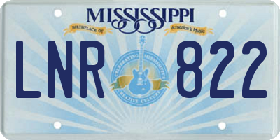 MS license plate LNR822