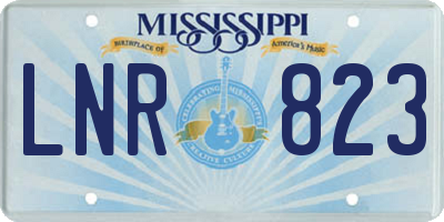 MS license plate LNR823