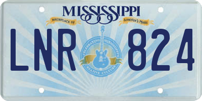 MS license plate LNR824