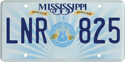 MS license plate LNR825