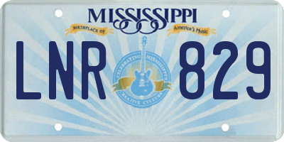 MS license plate LNR829
