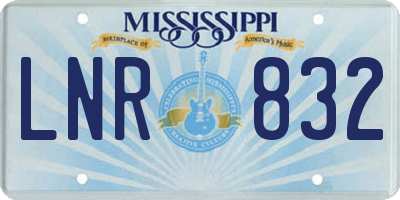 MS license plate LNR832