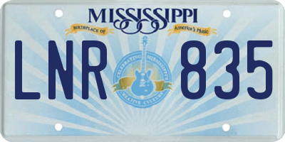 MS license plate LNR835