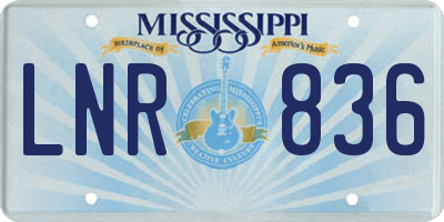 MS license plate LNR836
