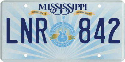 MS license plate LNR842