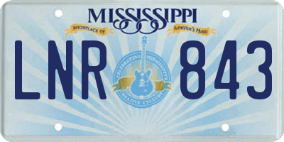 MS license plate LNR843