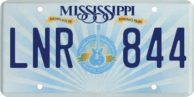 MS license plate LNR844