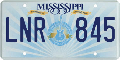 MS license plate LNR845
