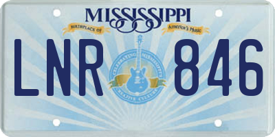 MS license plate LNR846