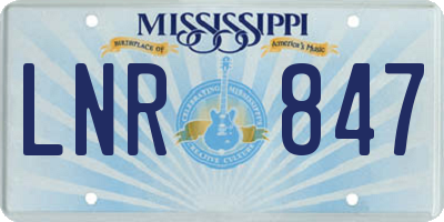 MS license plate LNR847