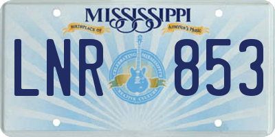 MS license plate LNR853