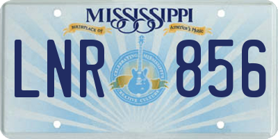 MS license plate LNR856