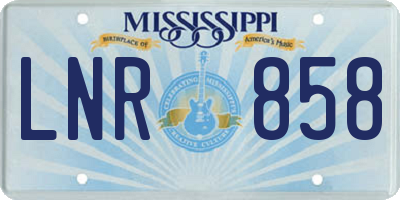 MS license plate LNR858